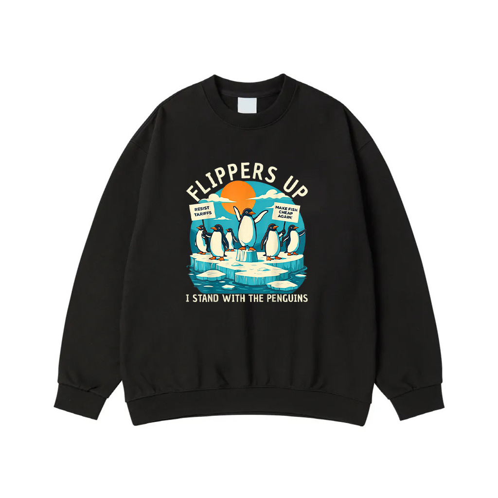Funny Resist Penguins Protest Penguin Against Tariffs Sweatshirt