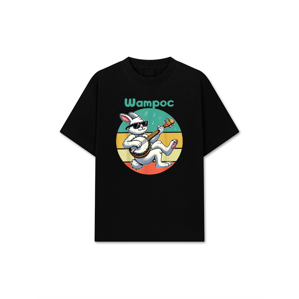 Funny Retro Bunny Playing Banjo Cool Music Rabbit Vintage T-Shirt