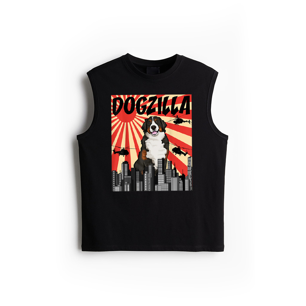 Funny Retro Japanese Dogzilla Bernese Mountain Dog Tank Top For Men Women