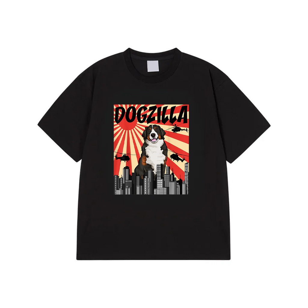Funny Retro Japanese Dogzilla Bernese Mountain Dog T-Shirt For Men Women