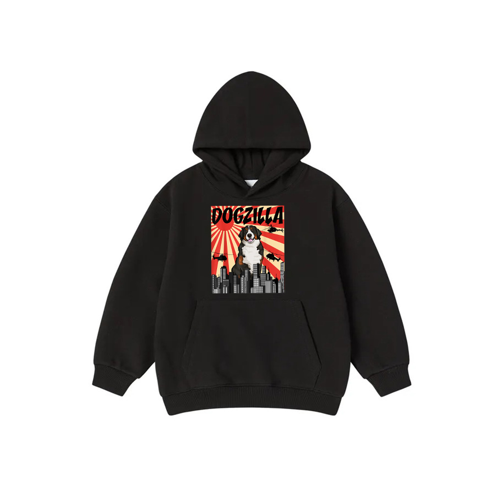 Funny Retro Japanese Dogzilla Bernese Mountain Dog Hoodie For Men Women