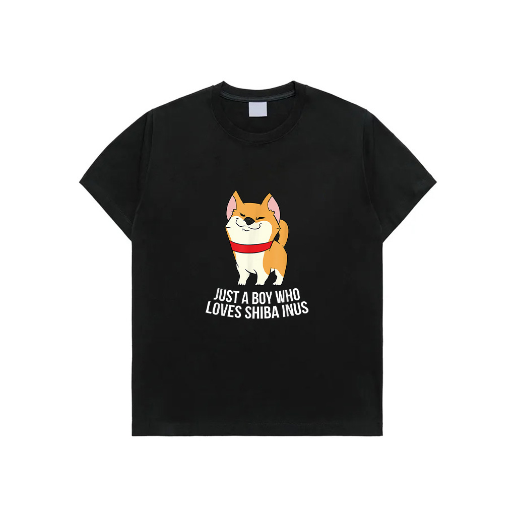 Funny Shiba Inu Boy Just A Boy Who Loves Shiba Inu Dogs T-Shirt