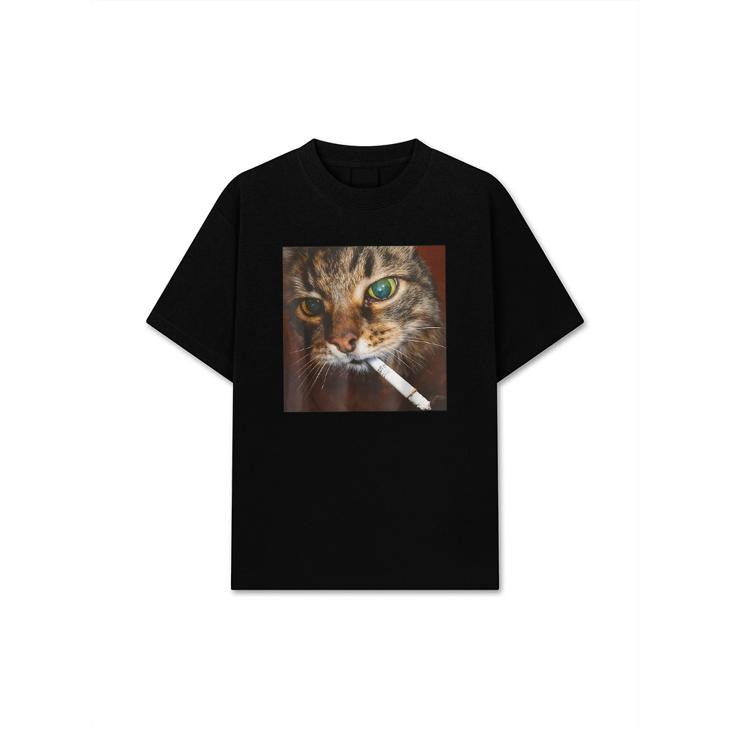 Funny Smoking Cat Meme T-Shirt For Men Women