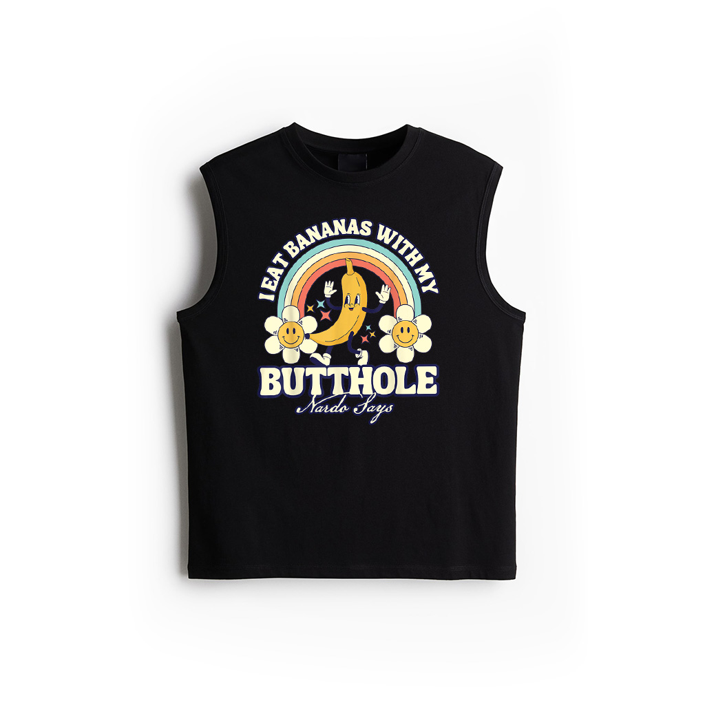 Funny Vintage I Eat Bananas With My Butthole Gag Tank Top