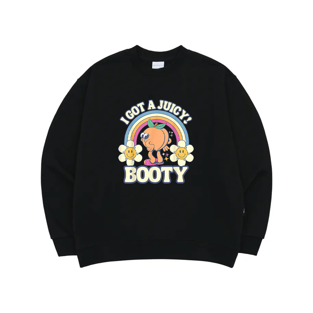 Funny Vintage I Got A Juicy Booty Peach Adult Humor Sweatshirt