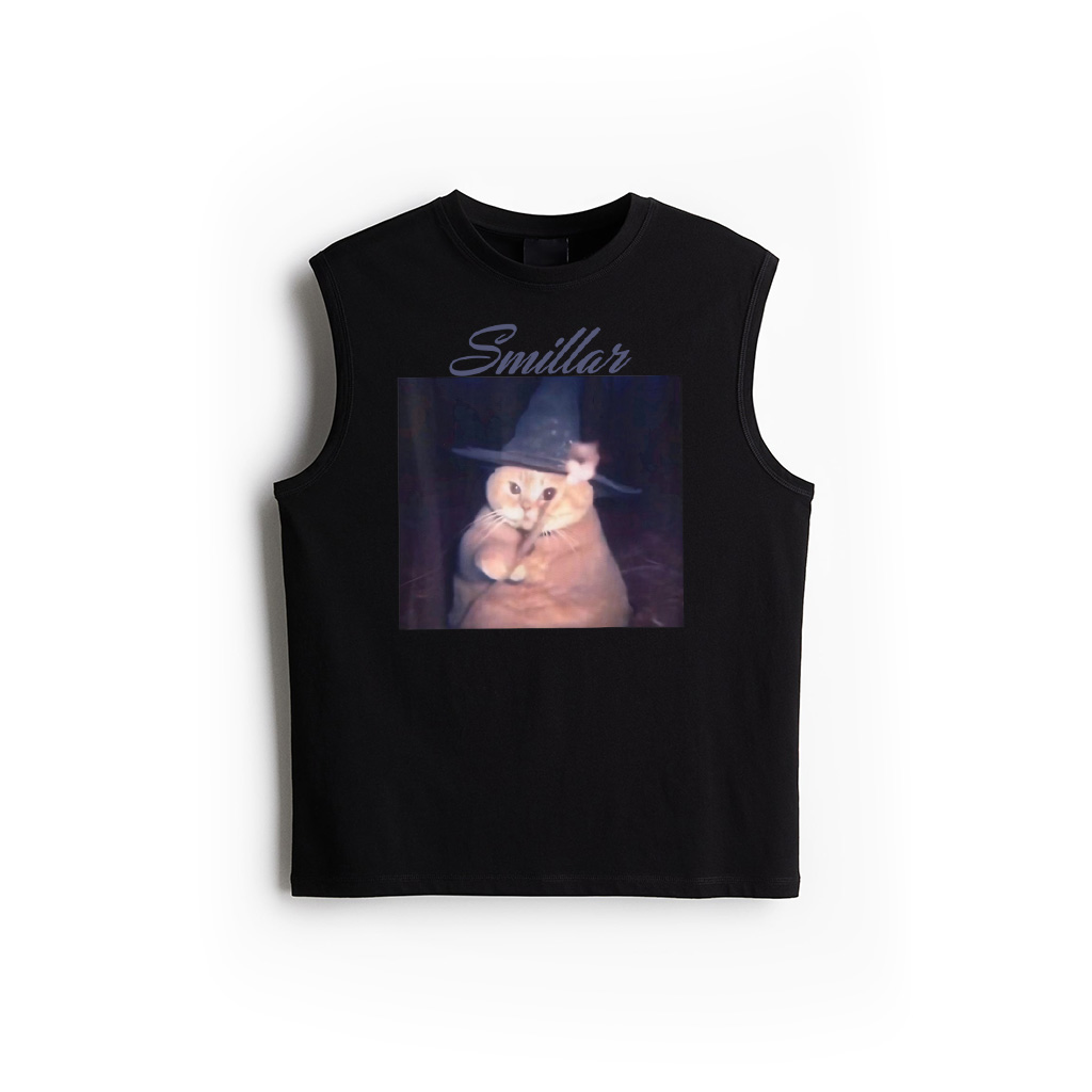 Funny Wizard Cat Fat Cat Meme Cheseball Orange Cat Magic Tank Top