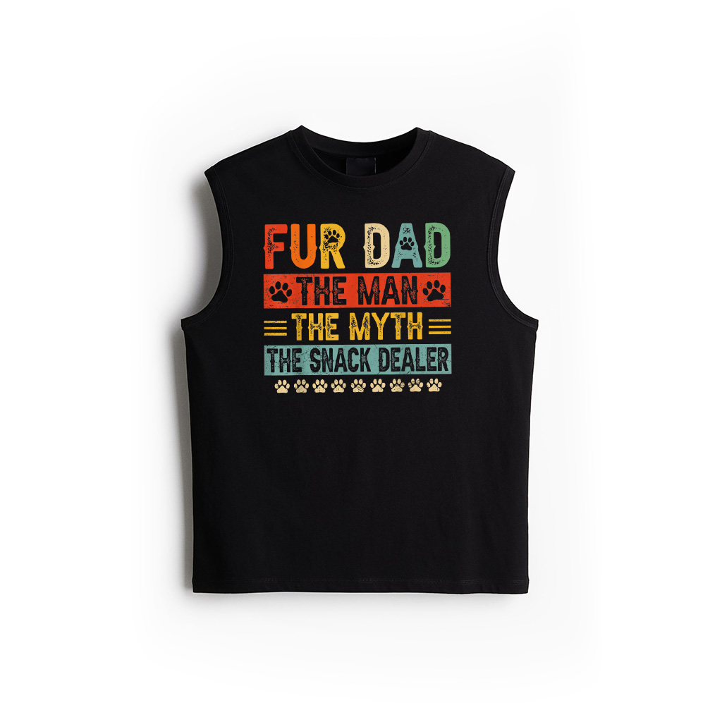 Fur Dad Man Myth Snack Dealer Funny Paw Cat Dog Father's Day Tank Top