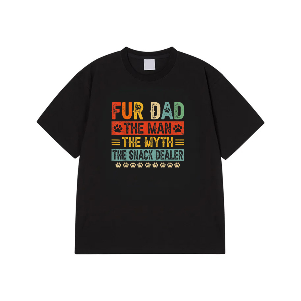 Fur Dad Man Myth Snack Dealer Funny Paw Cat Dog Father's Day T-Shirt