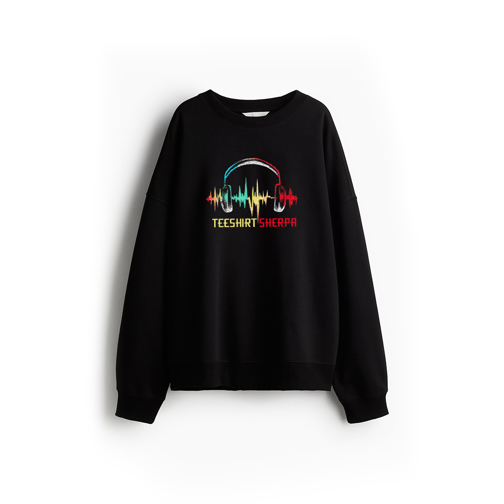 Gamer Heartbeat Colorful Headphones Video Games Gaming Sweatshirt