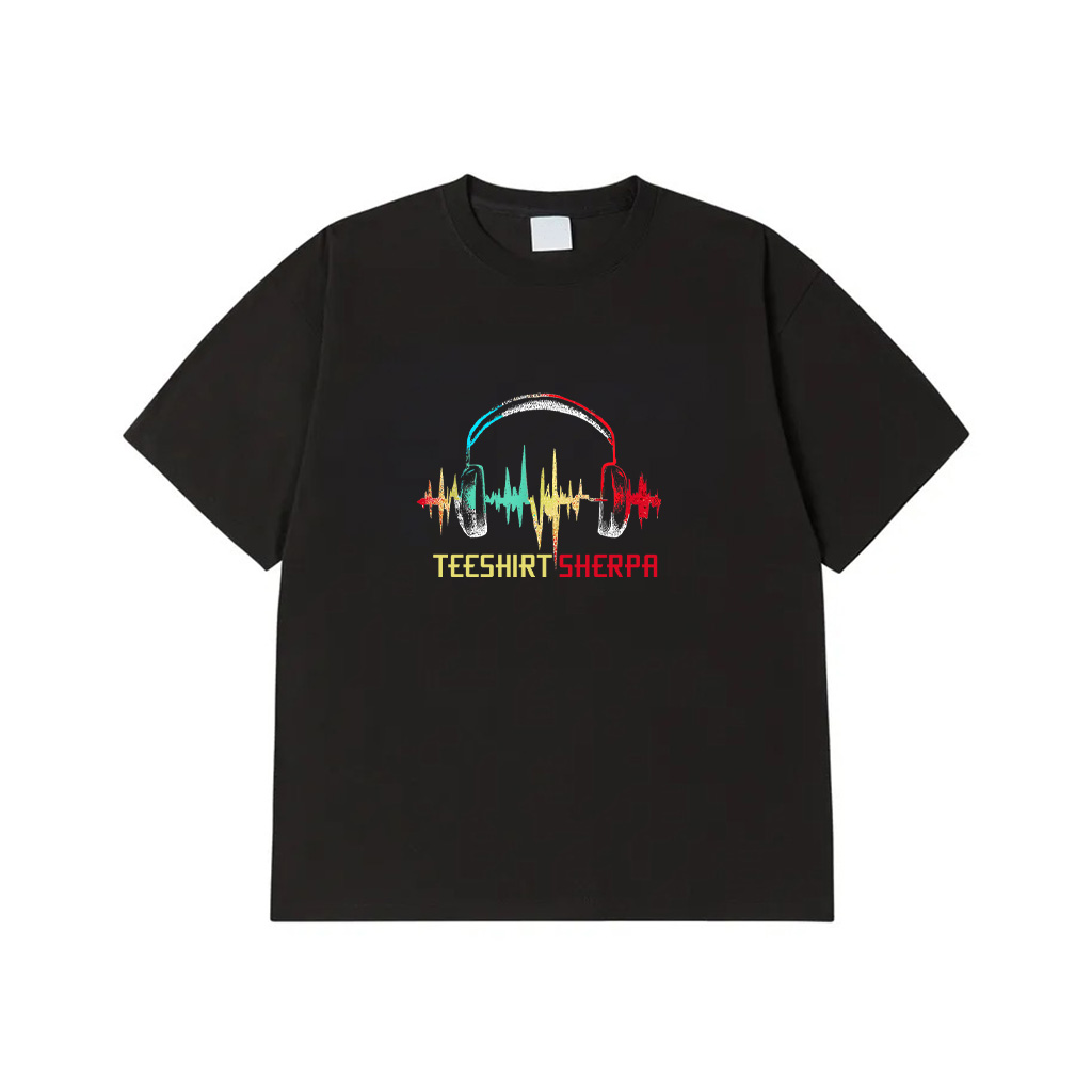 Gamer Heartbeat Colorful Headphones Video Games Gaming T-Shirt