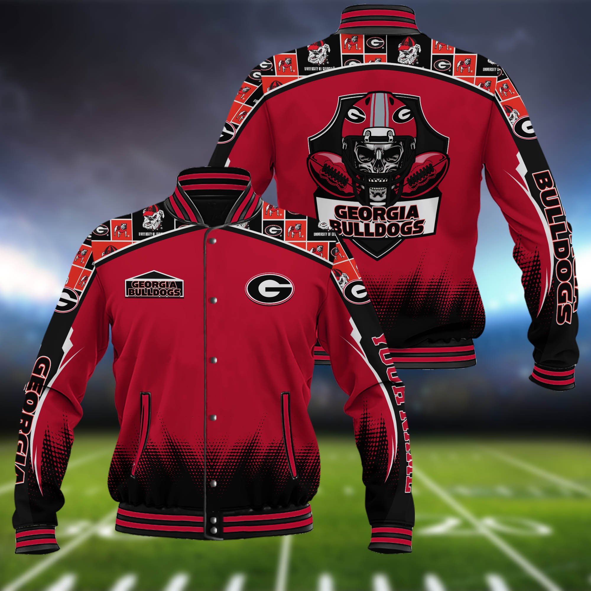 Georgia Bulldogs Baseball Jacket Custom Name, Sport Team Jacket, Sport Gifts 