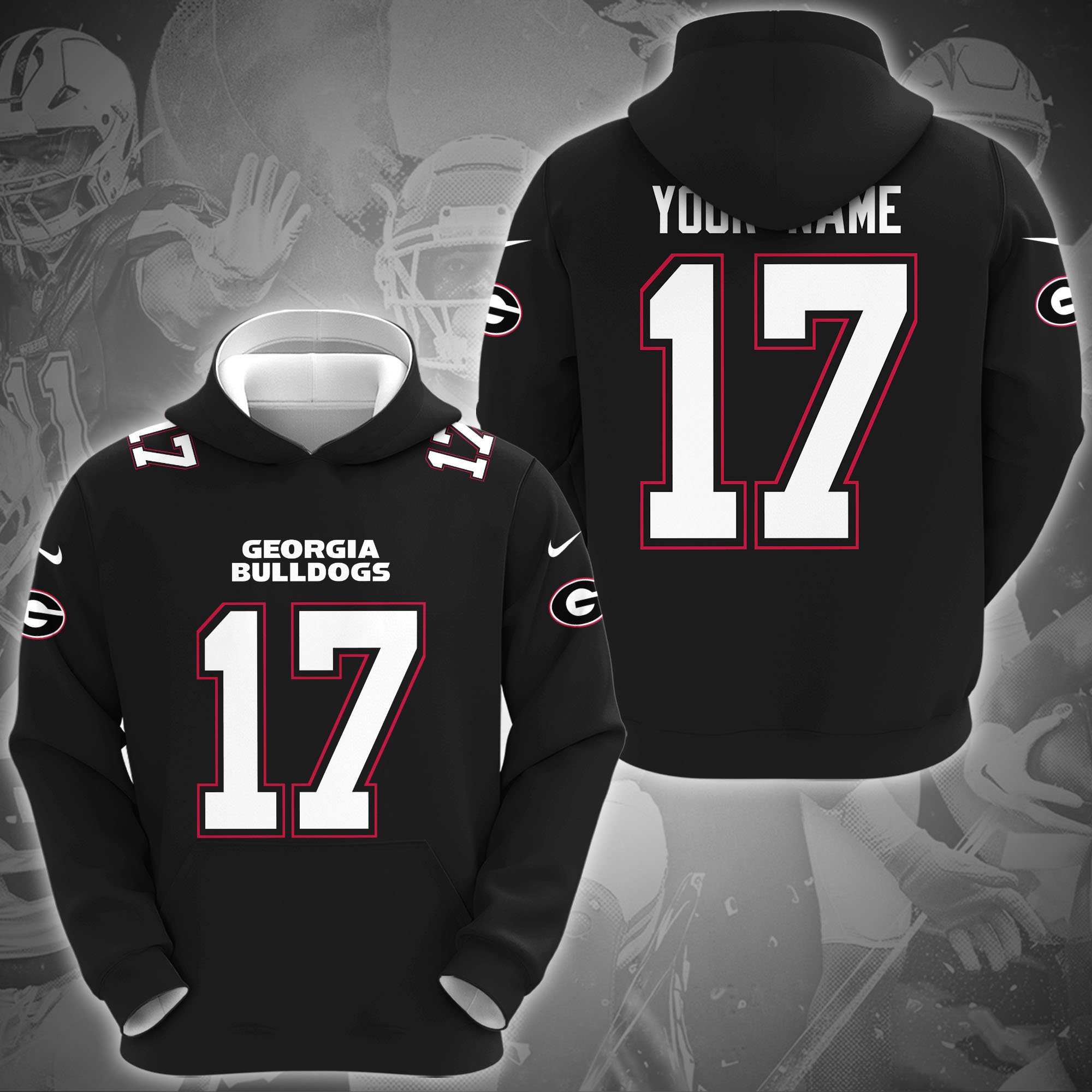 Georgia Bulldogs Hoodie Custom Name And Number, Sport Hoodie For Fans