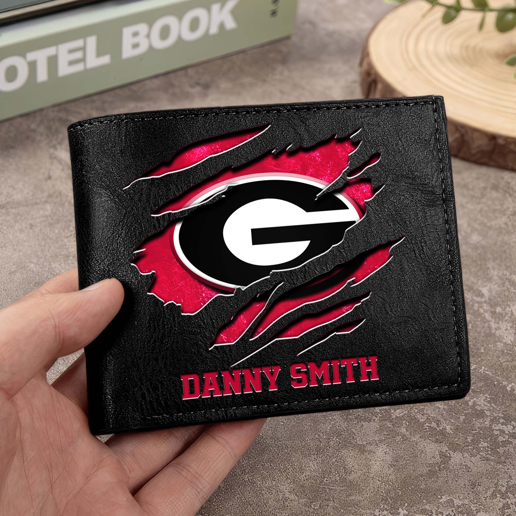 Georgia Bulldogs Men Wallet Custom Your Name, Football Team Men Wallet For Fans, Gifts For Football Lovers