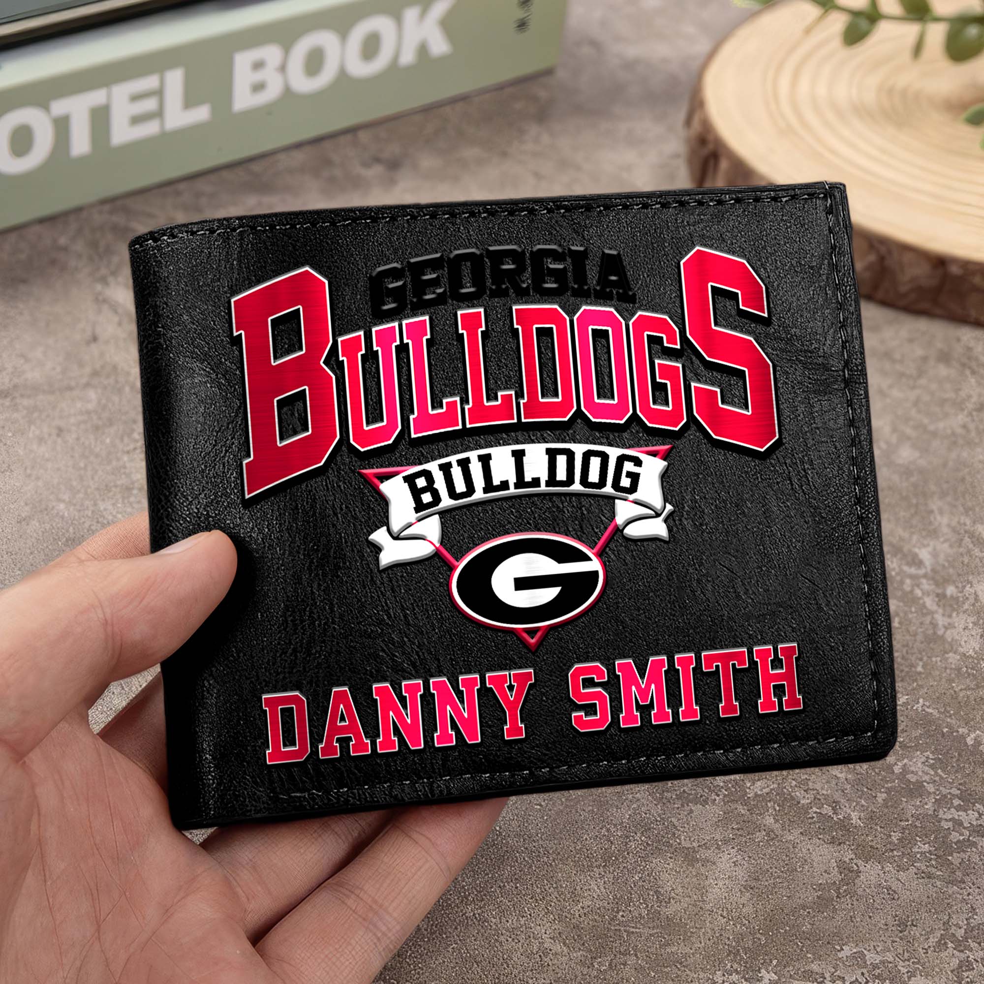 Georgia Bulldogs Men Wallet Custom Your Name, Football Team Men Wallet For Fans, Gifts For Football Lovers