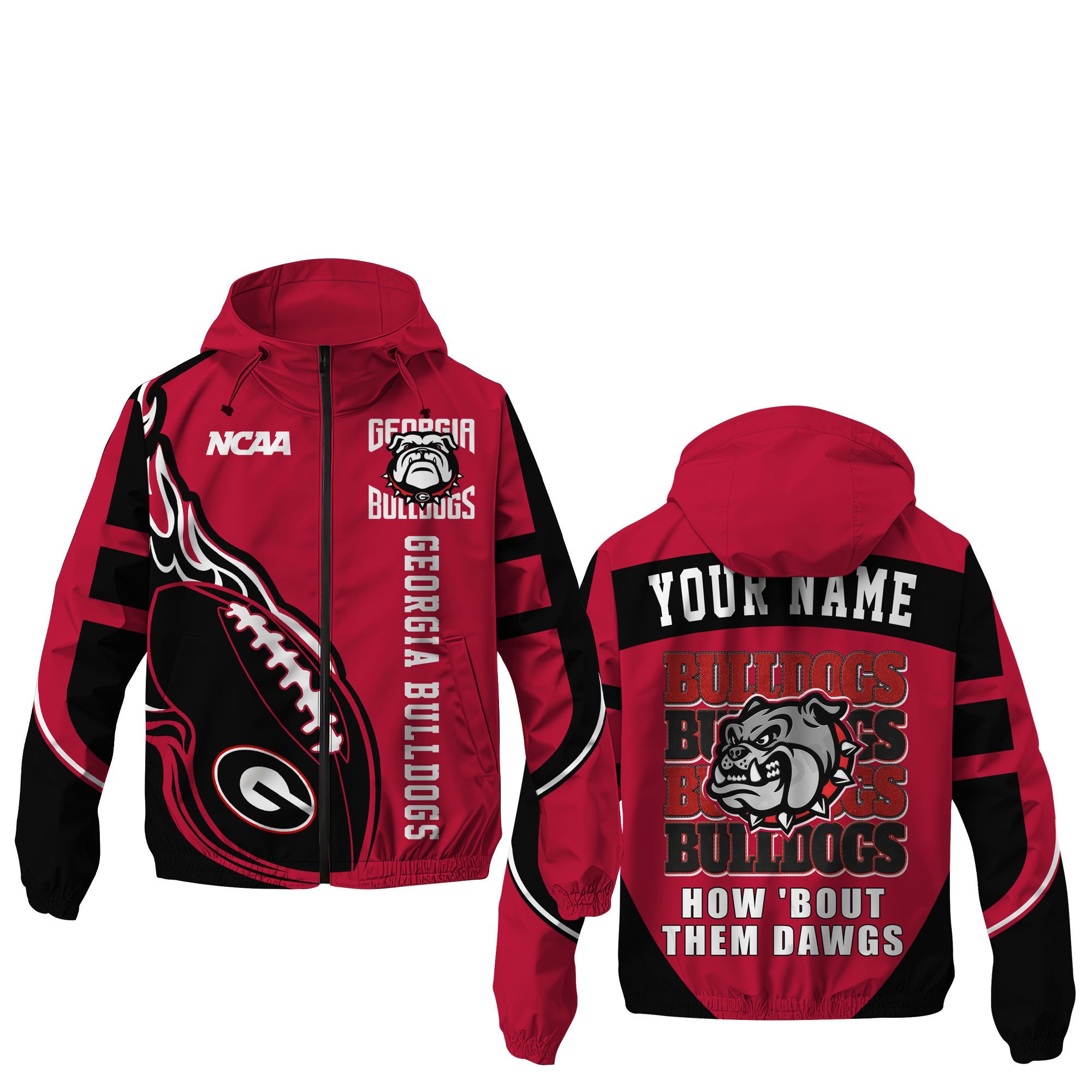 Georgia Bulldogs NCAA Windbreaker Outdoor Jacket