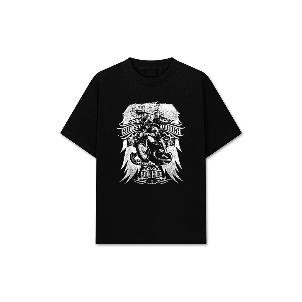 Ghost Vintage Rider Ride Free Motorcycle Tshirt Men Women T-Shirt