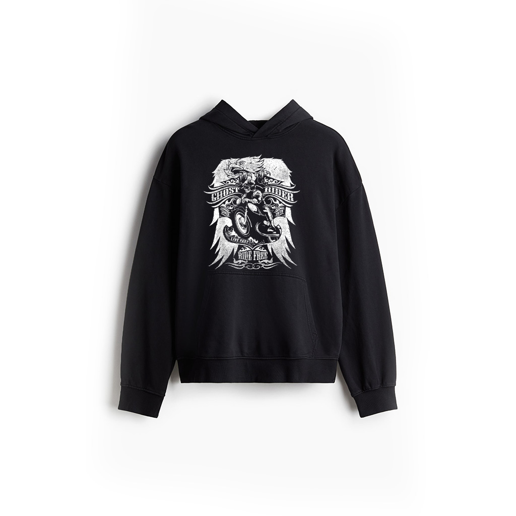 Ghost Vintage Rider Ride Free Motorcycle Tshirt Men Women Hoodie