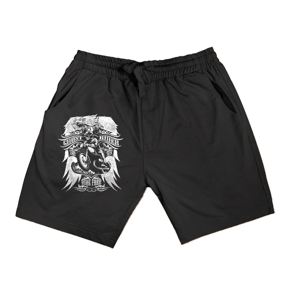 Ghost Vintage Rider Ride Free Motorcycle Tshirt Men Women Shorts