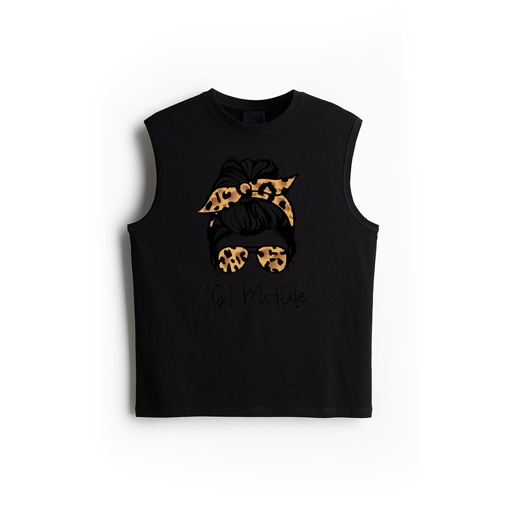 GI MA Leopard Messy Bun Mother's Day For Grandmothers Tank Top