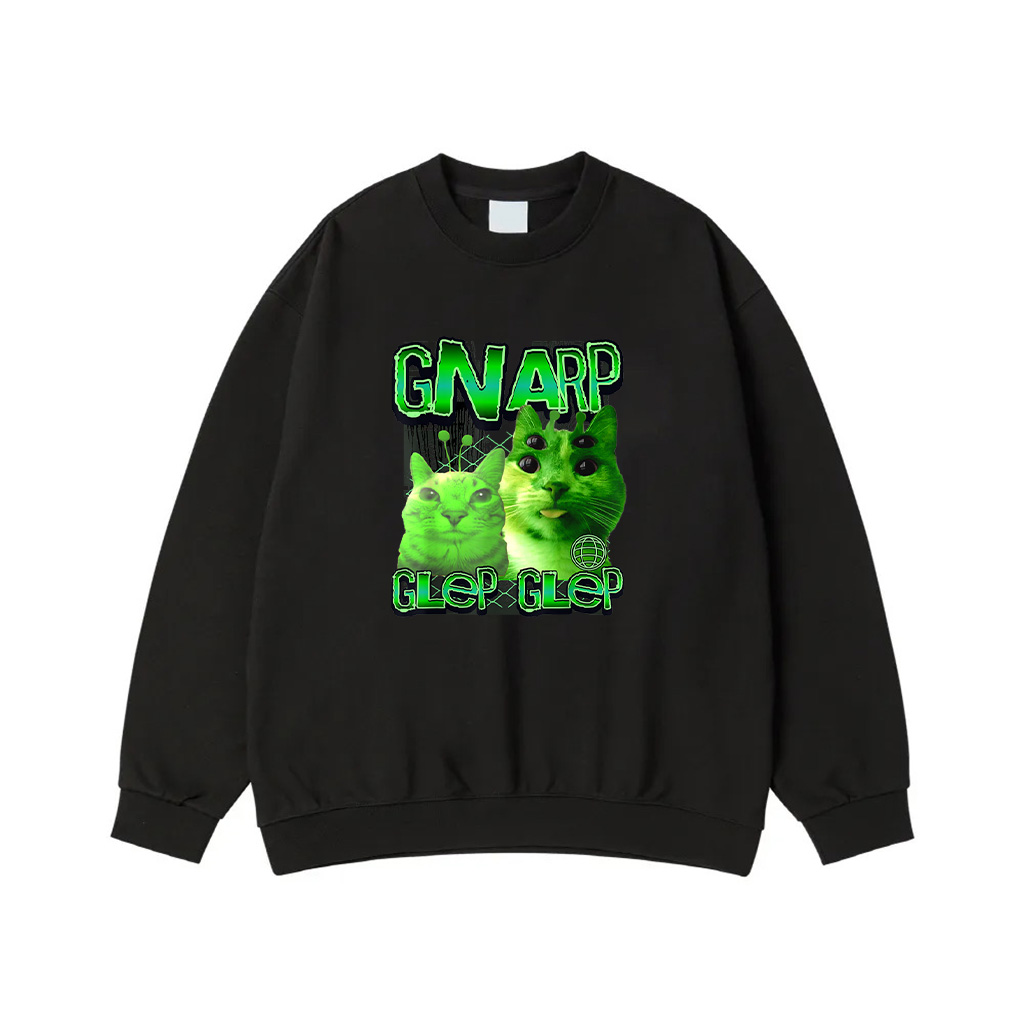 Gnarp Cat Silly Alien Cat Meme Brainrot Gen Z Meme Men Women Kids Sweatshirt