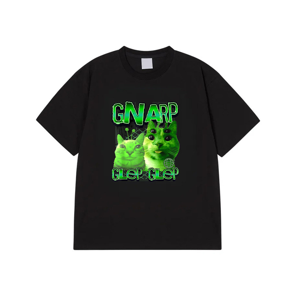 Gnarp Cat Silly Alien Cat Meme Brainrot Gen Z Meme Men Women Kids T-Shirt