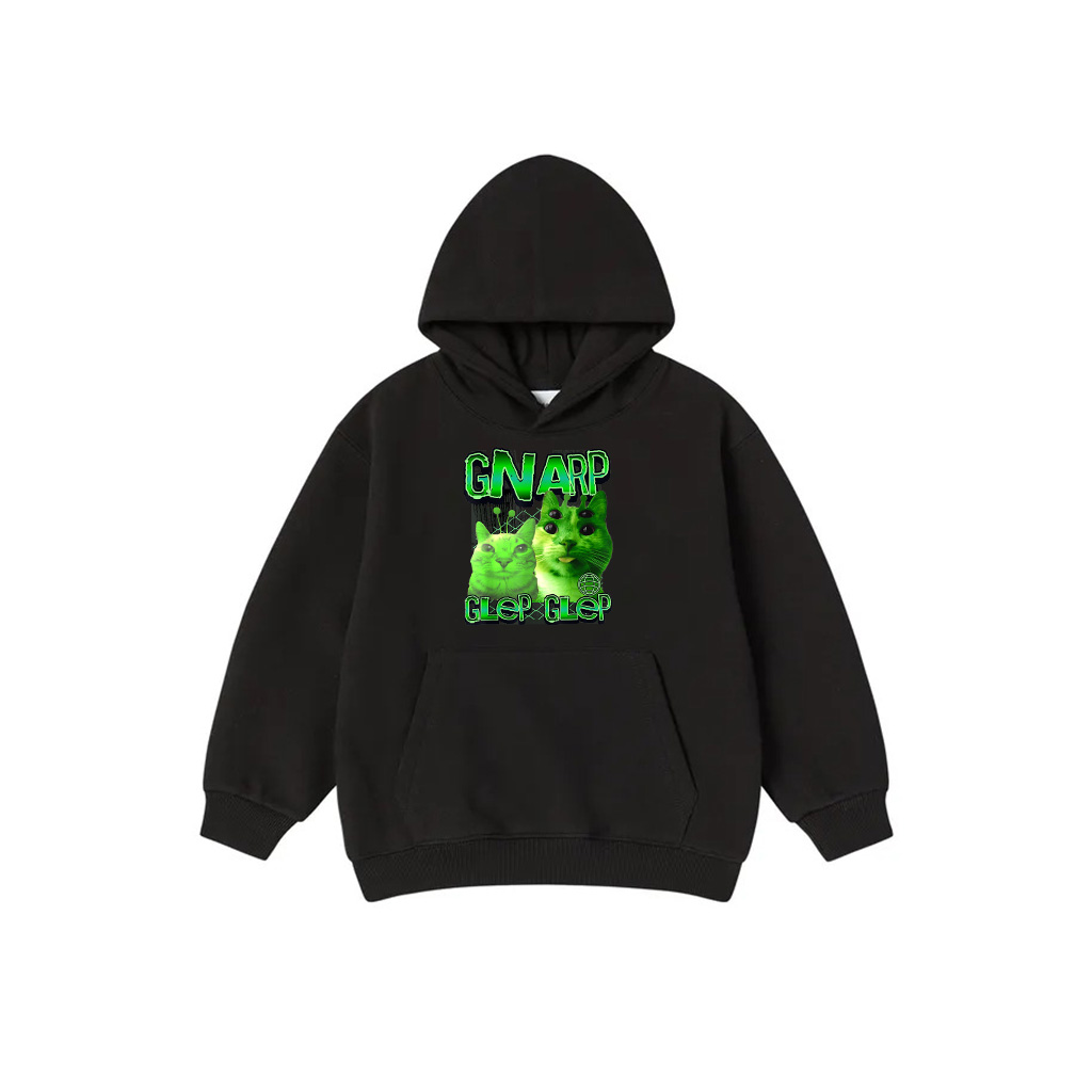 Gnarp Cat Silly Alien Cat Meme Brainrot Gen Z Meme Men Women Kids Hoodie