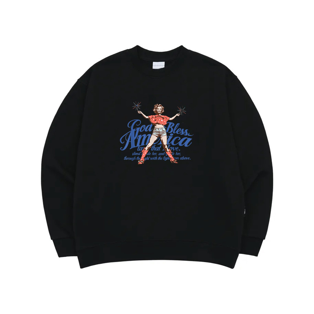 God Bless America Vintage 4Th Of July Pinup Coquette Bow Sweatshirt