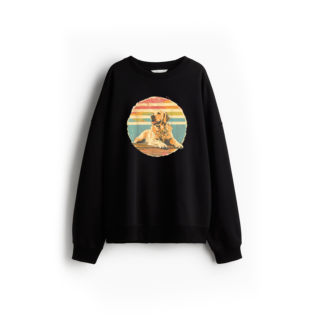 Golden Retriever Distressed Retro Sun Dog Lover Sweatshirt 21-07-2025