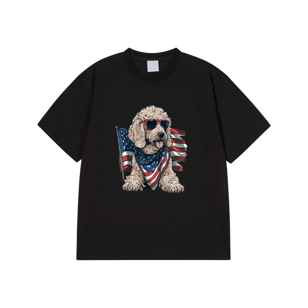 Goldendoodle 4Th Of July Patriotic Golden Doodle Dog T-Shirt