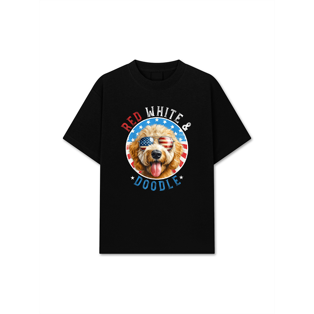 Goldendoodle Dog 4Th Of July Red White And Doodle Lovers T-Shirt For Women Kids Men