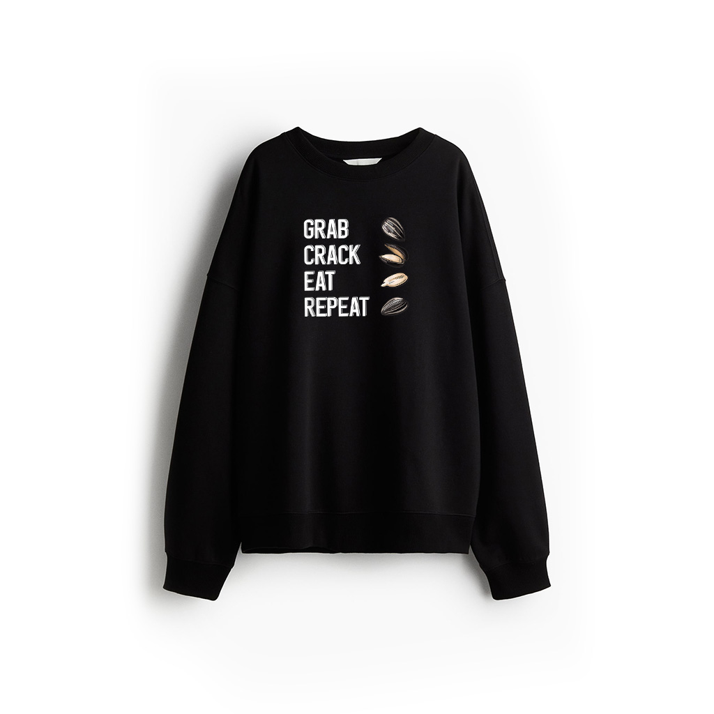Grab Crack Eat Repeat Funny Sunflower Seed Salted Unsalted Sweatshirt