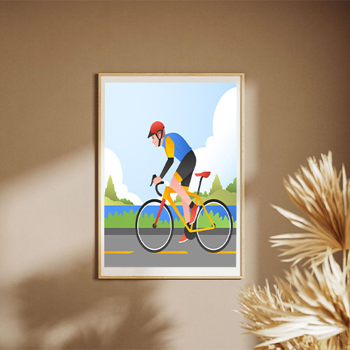 Gradient Bike Race Illustration Poster