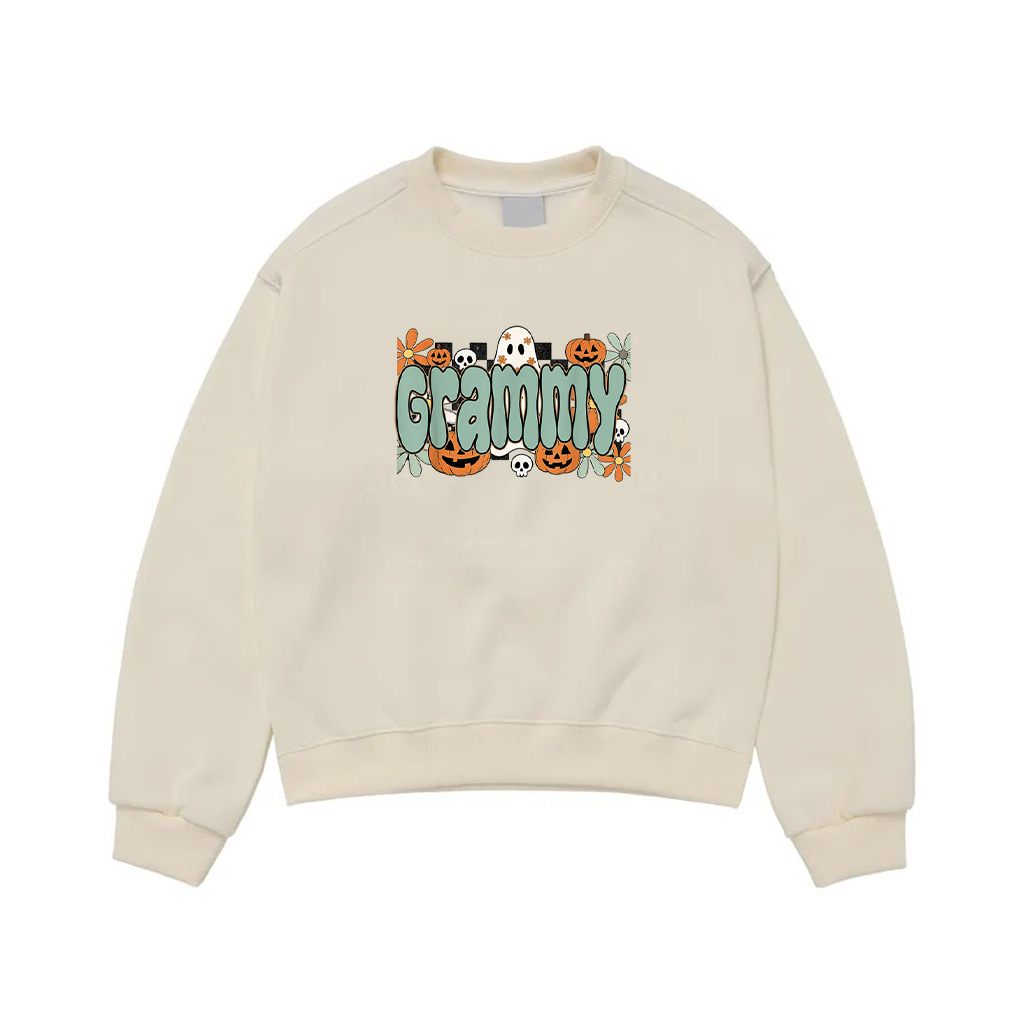 Grammy Halloween Retro Vintage Floral Pumpkin Sweatshirt