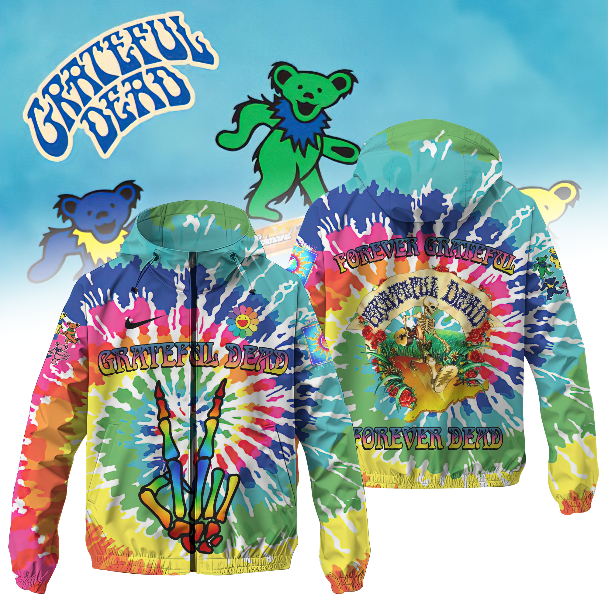 Greatful Dead Windbreaker Jacket Style Windbreaker Jacket