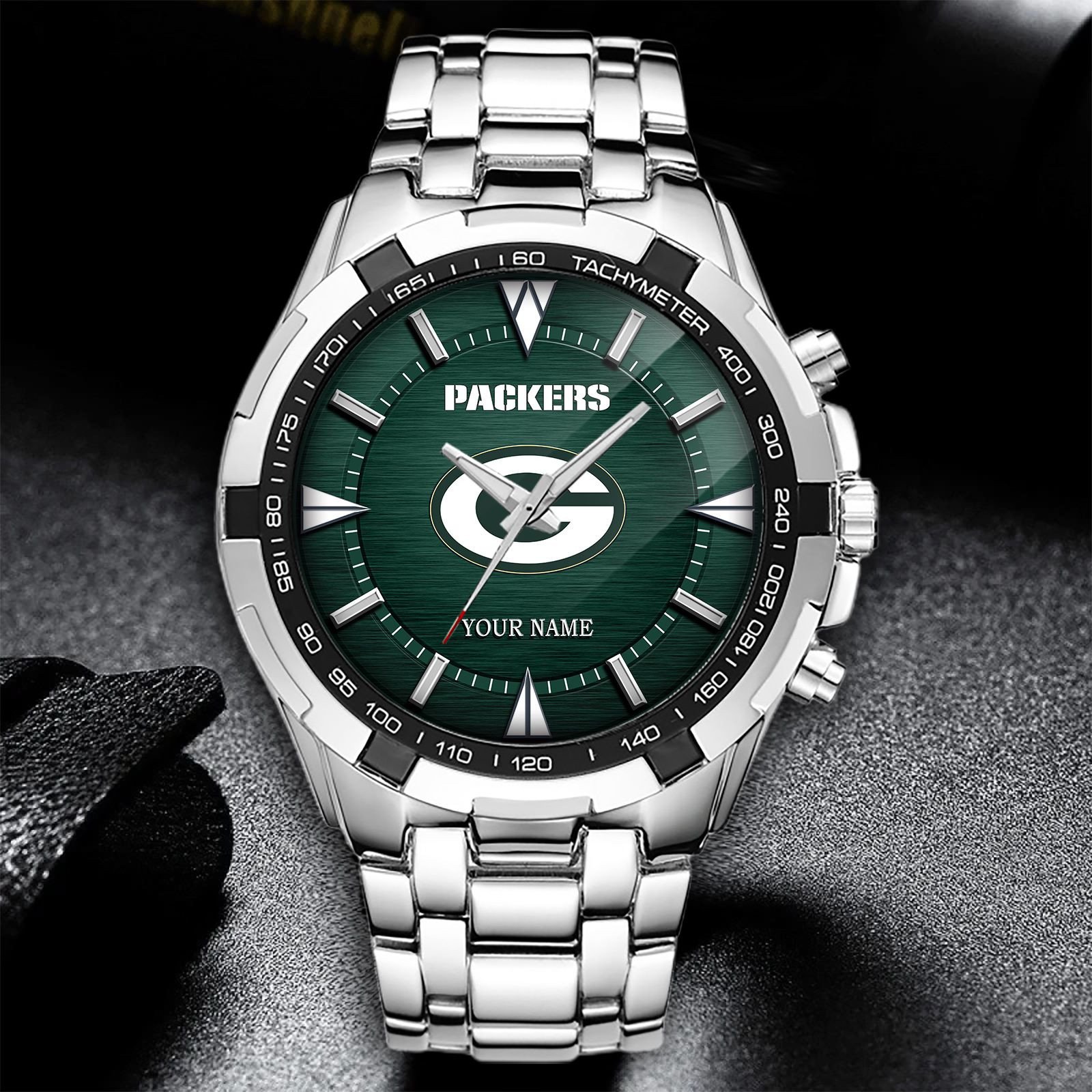 Green Bay Packers Alloy Men Quartz Watch Watch Custom Your Name, Sport Alloy Men Quartz Watch, Football Fan Gifts