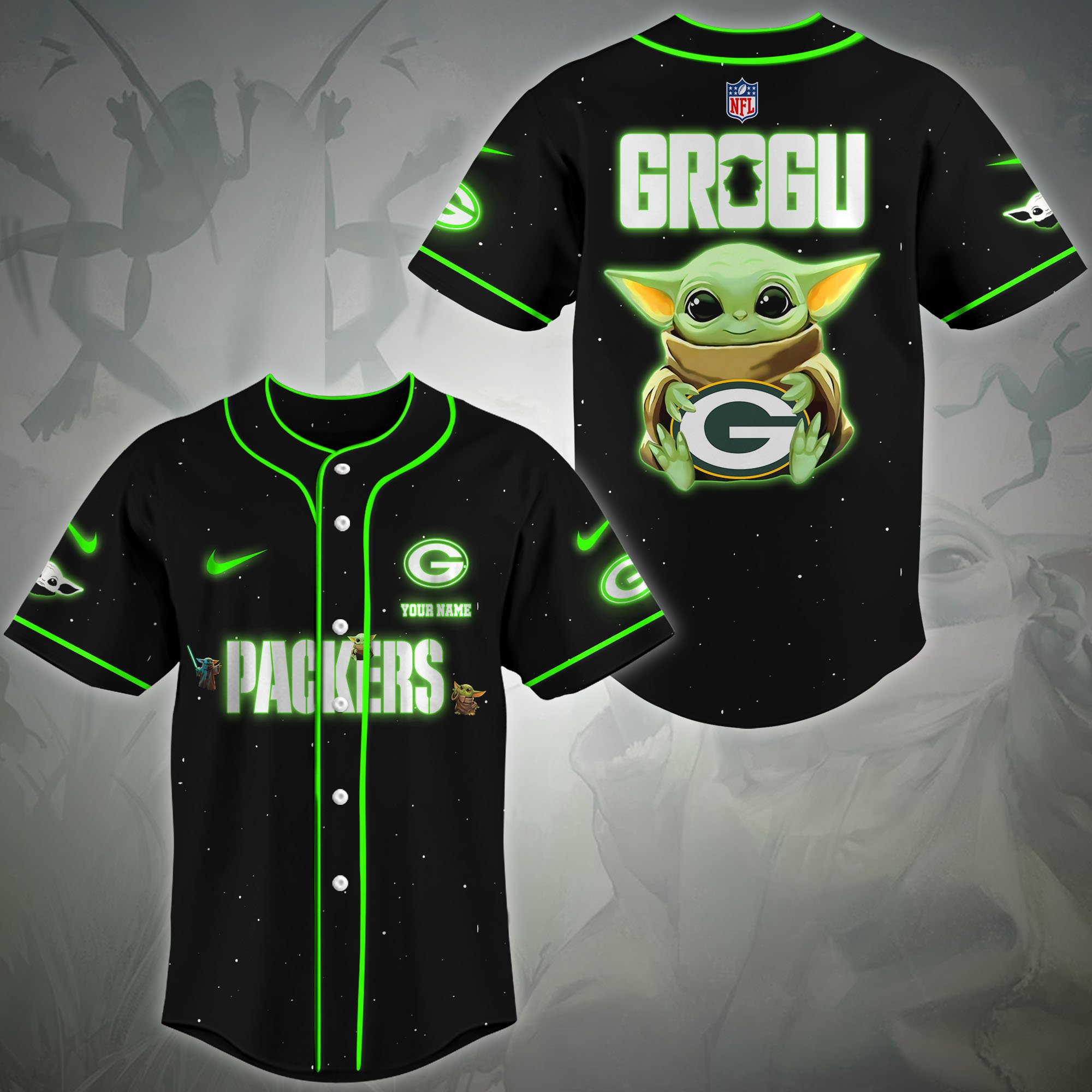 Green Bay Packers Baseball Shirt Custom Name, Sport Team Shirt, Sport Gifts