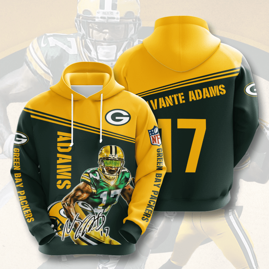 Green Bay Packers Davante Adams 17 3D Hoodie