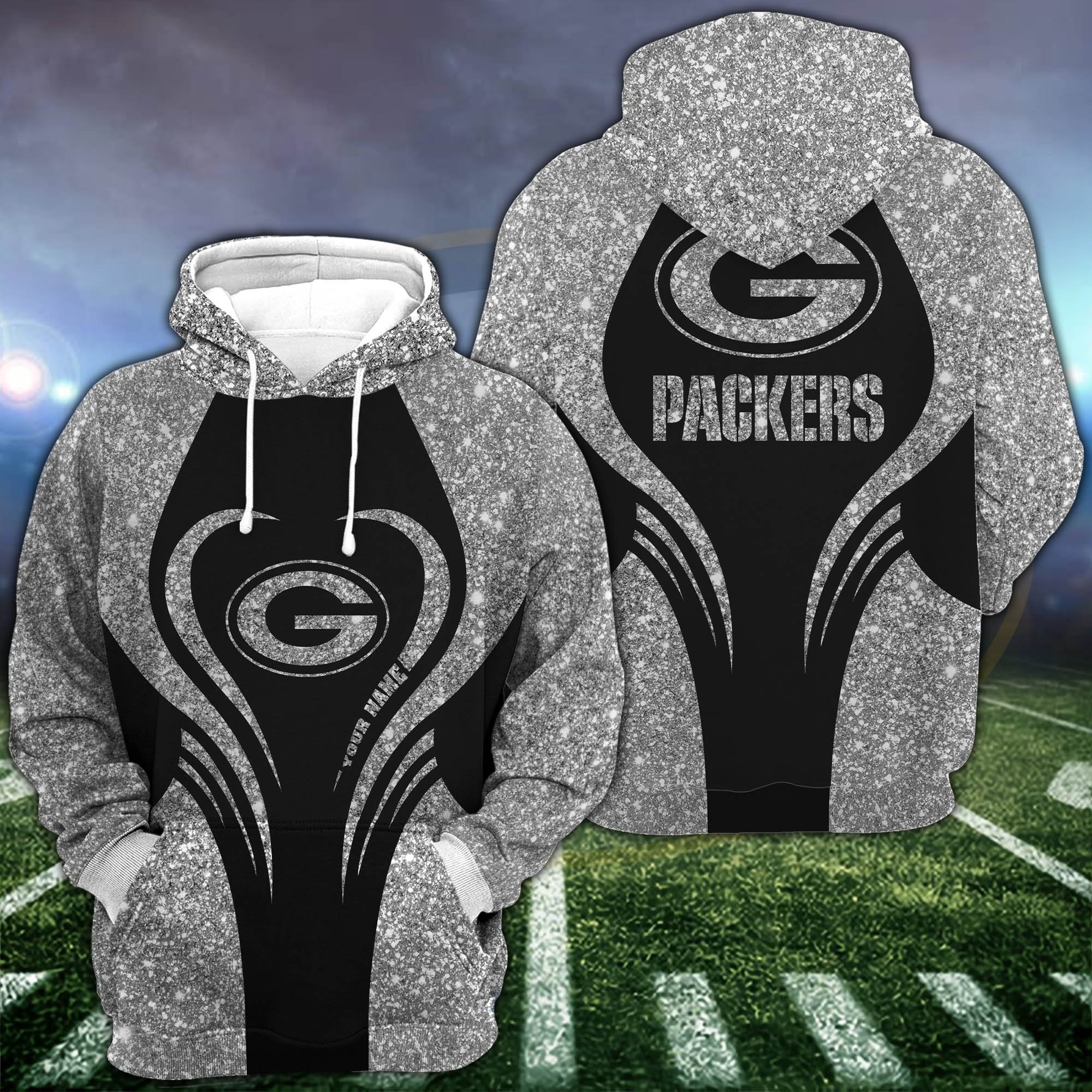 Green Bay Packers Hoodie #038 Leggings Set For Women Custom Your Name, Leggings Sport, Football Fan Gift 