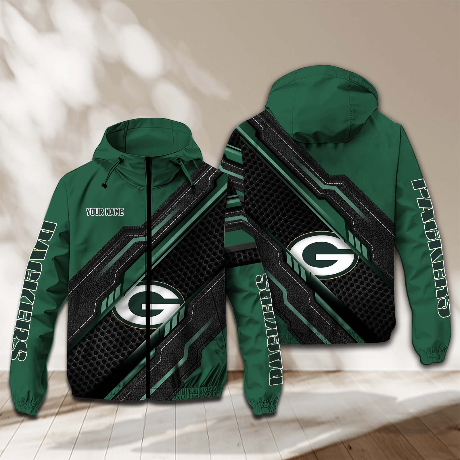 Green Bay Packers NFL Personalized Windbreaker Jacket For Fan