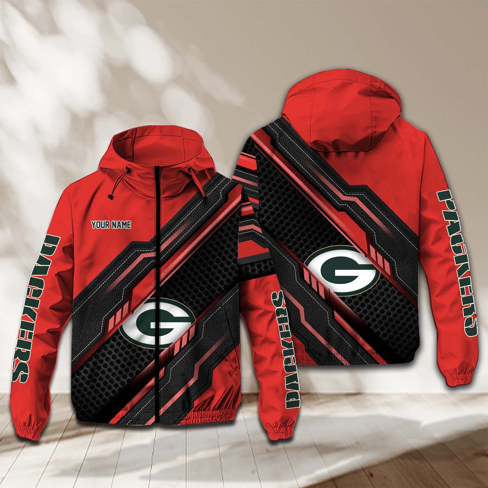 Green Bay Packers NFL Personalized Windbreaker Jacket For Fan