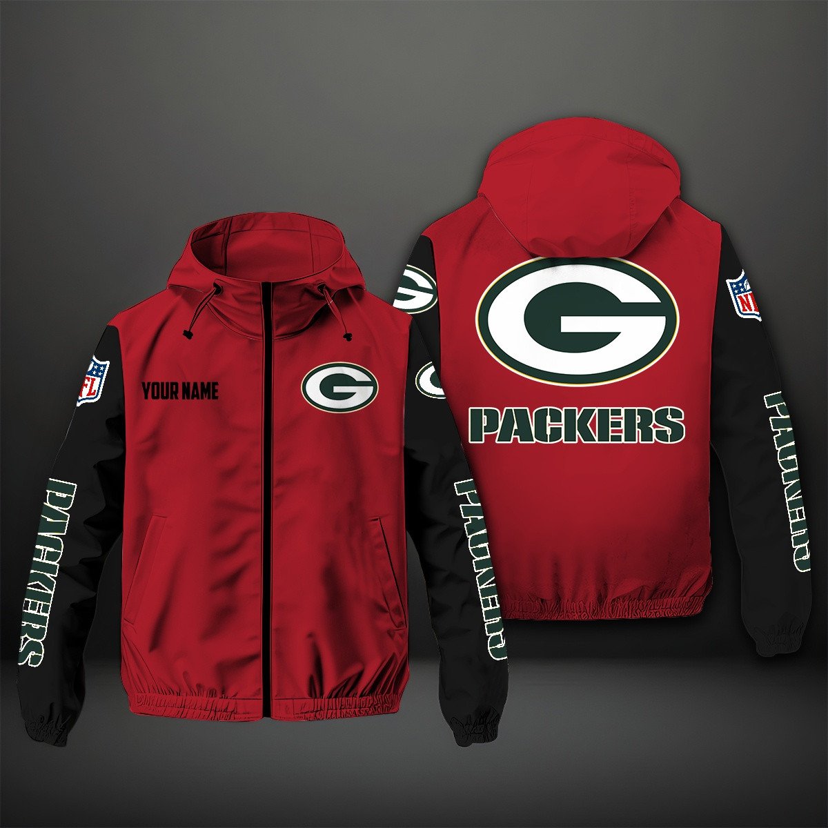 Green Bay Packers NFL Personalized Windbreaker Jacket For Fan