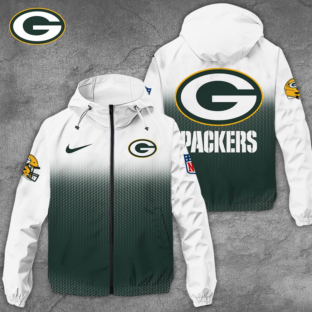 Green Bay Packers NFL Style Windbreaker Jacket For Fans
