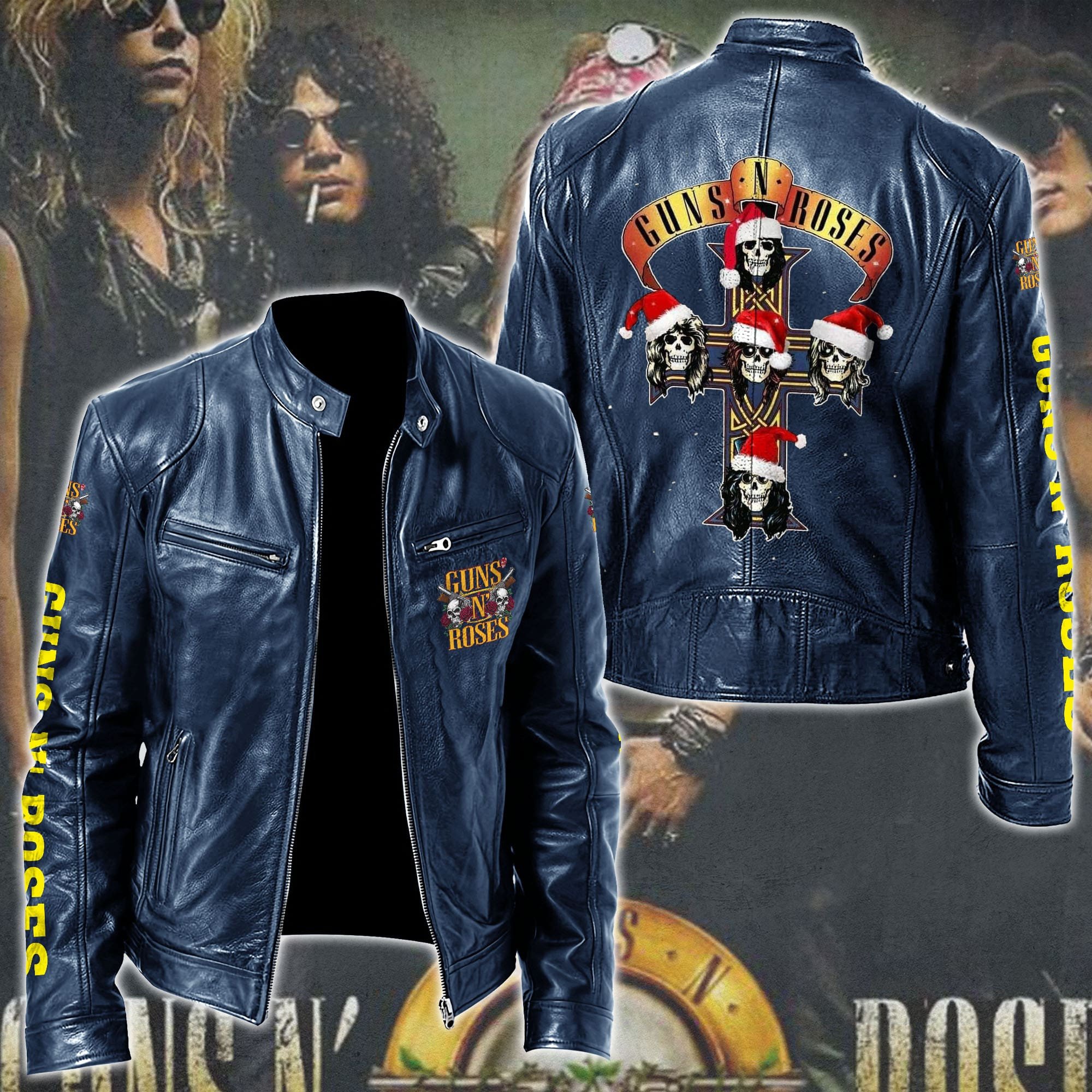 Guns N Roses Leather Bomber Jacket
