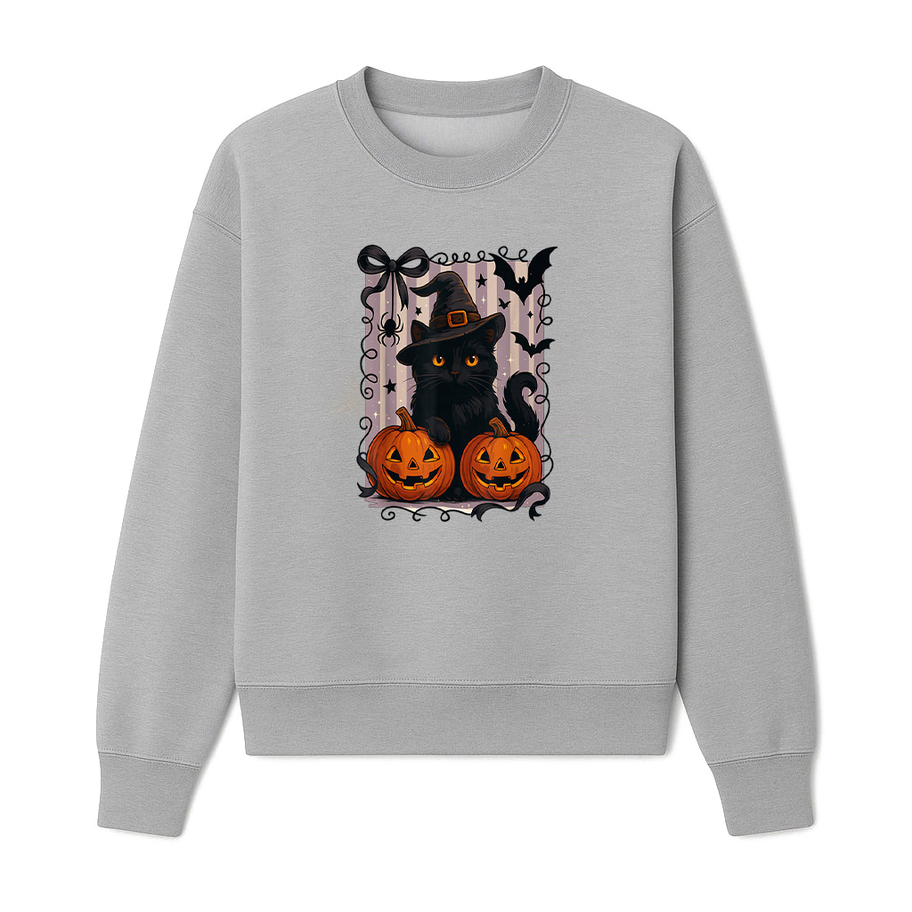 Halloween Cat Retro Black Cat Halloween Pumpkin Vintage Sweatshirts 06-10-2025