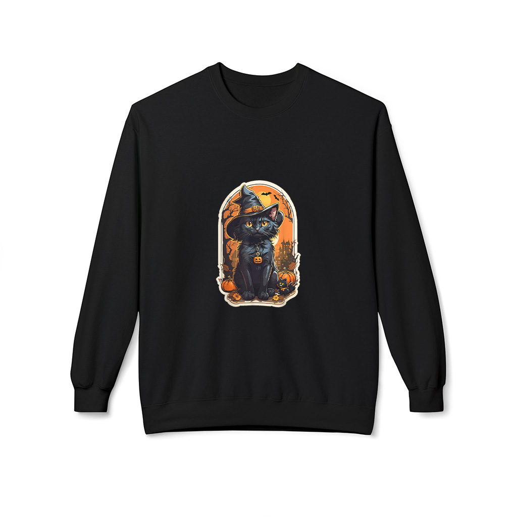 Halloween Cat Retro Cat Halloween Pumpkin Vintage Sweatshirts