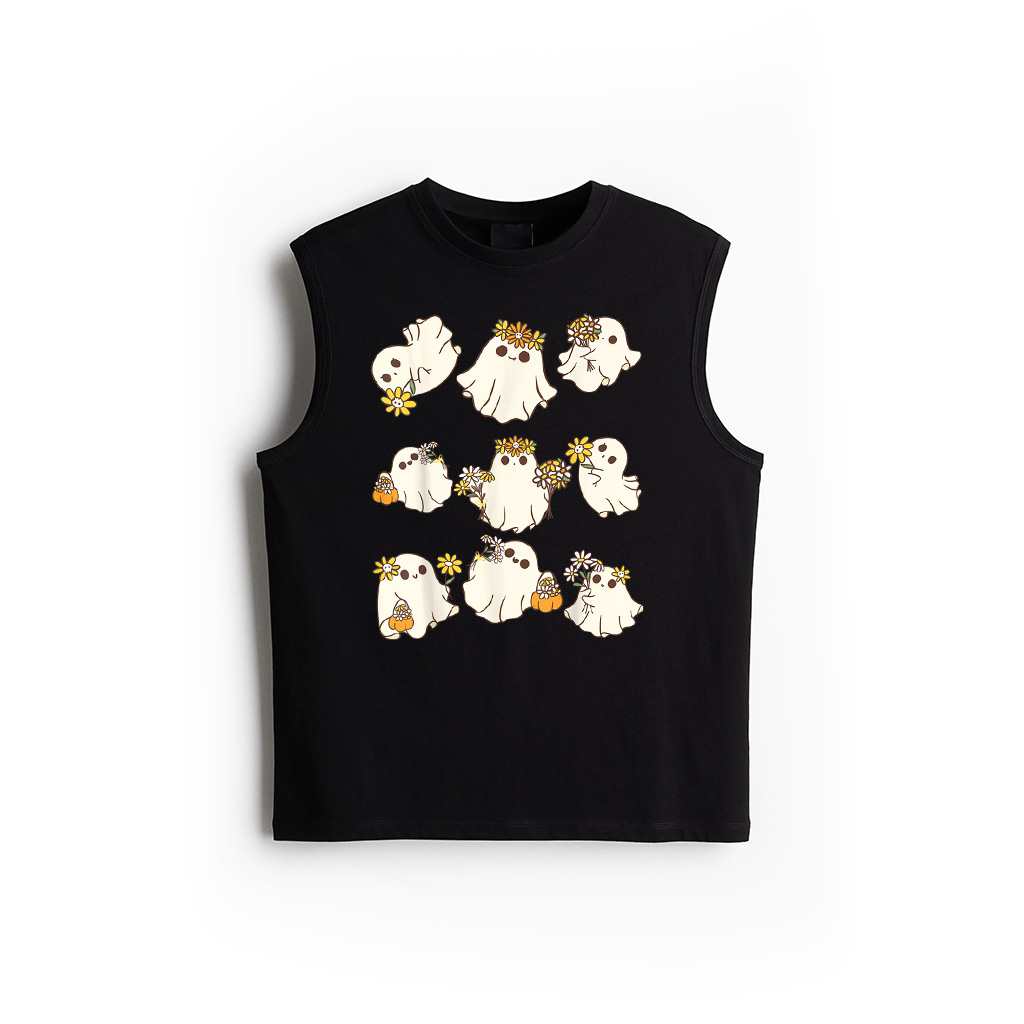 Halloween Ghost Fall Pumpkin Bohemian Retro Vintage Ghosts Tank Top