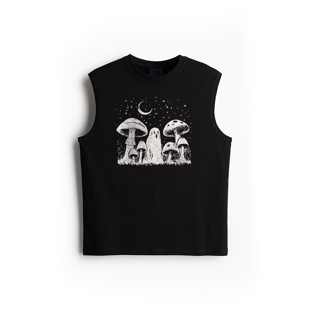 Halloween Mushroom Ghost Vintage Grunge 90 Aesthetic Graphic Tank Top