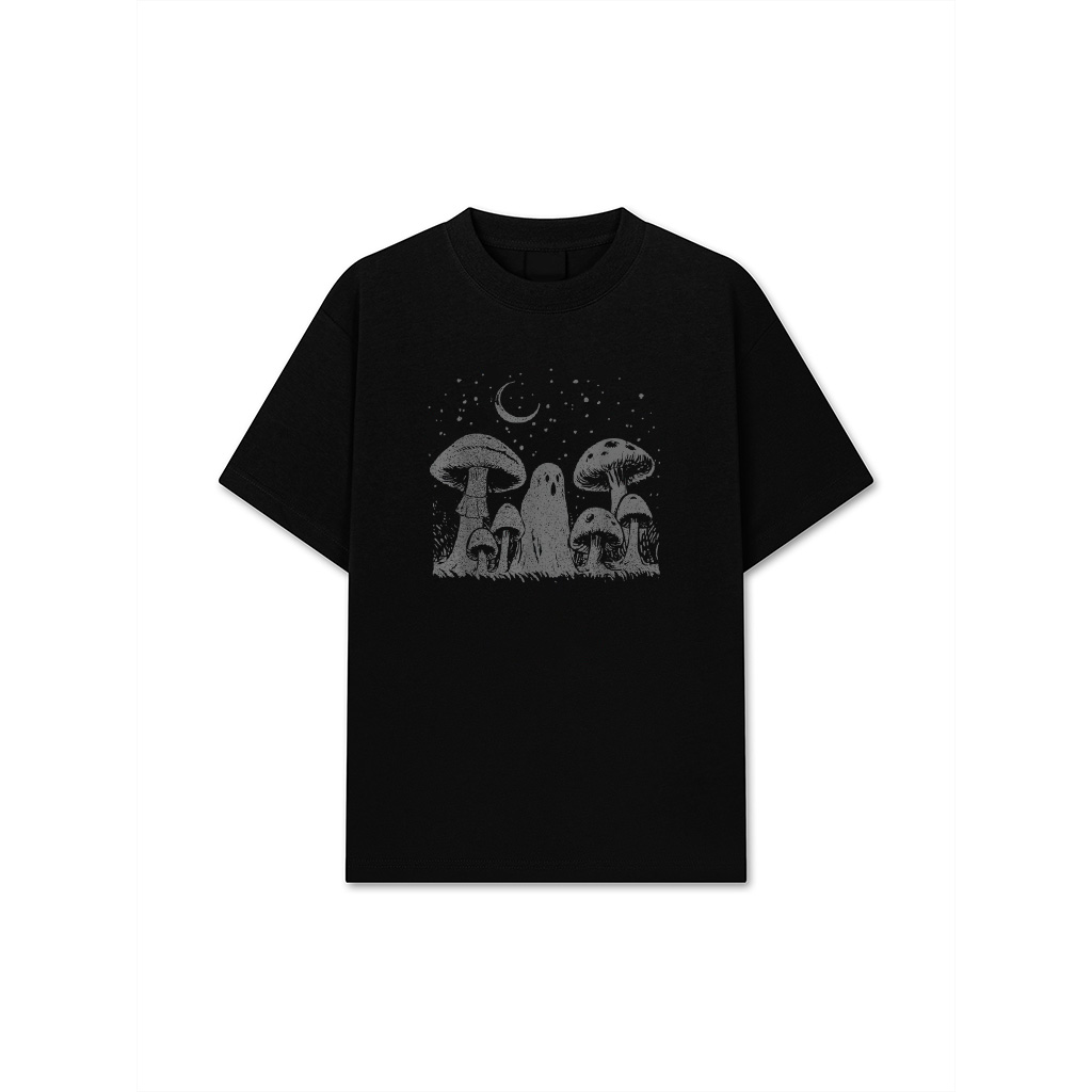 Halloween Mushroom Ghost Vintage Grunge 90 Aesthetic Graphic T-Shirt
