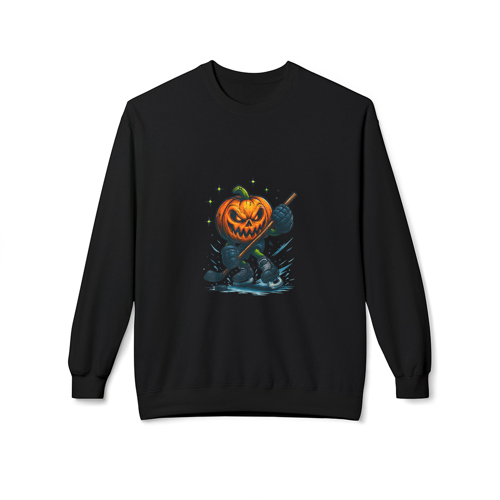 Halloween Scary Pumpkin Ice Hockey Spooky Witchy Vintage Sweatshirts