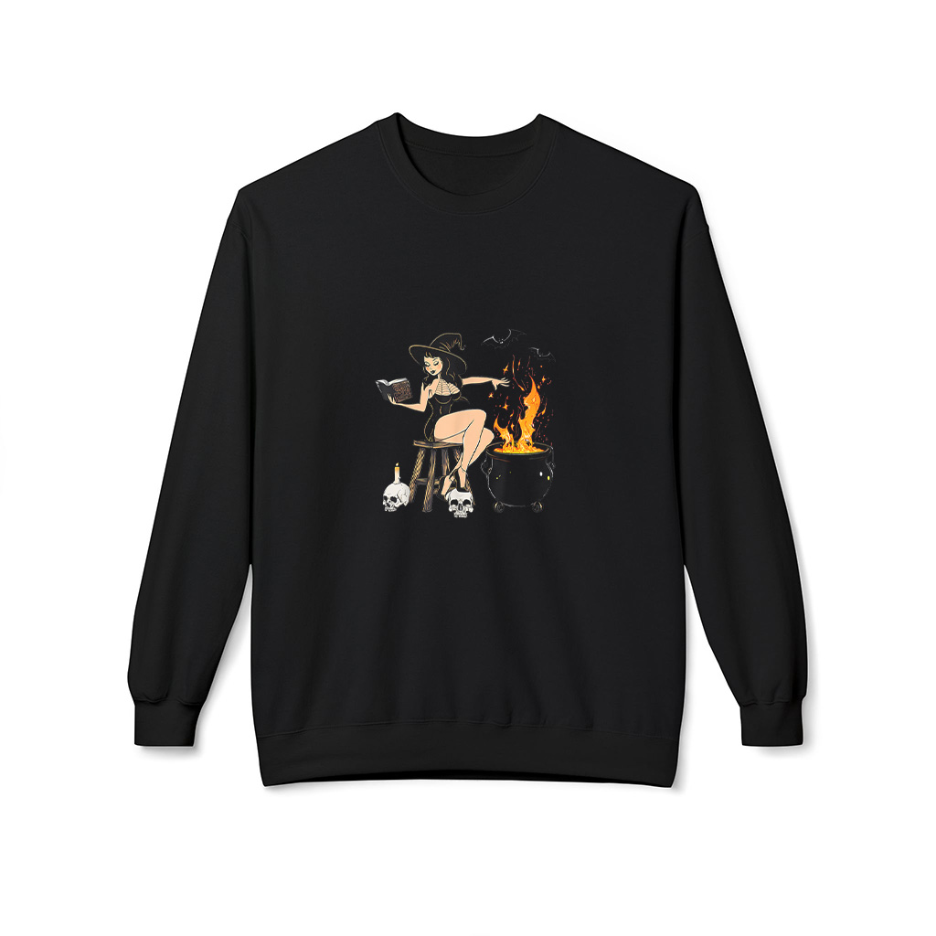 Halloween Witch Pin Up Retro Vintage Pumpkin Sweatshirts
